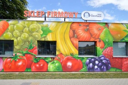 mural warzywa i owoce